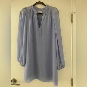 Wilfred Flowy Long Sleeve Dress Blue/Lilac Medium Size Aritzia